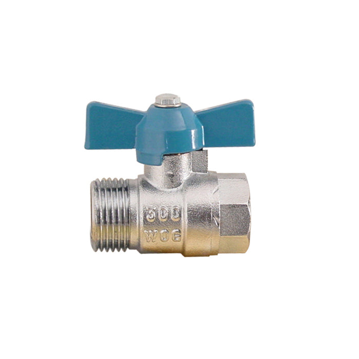 LLAVE ESTOPERO ESFERA 1/2" ROSCA EXTERIOR 1/2" CIERRE 90° SATINADA RUGO 66MS
