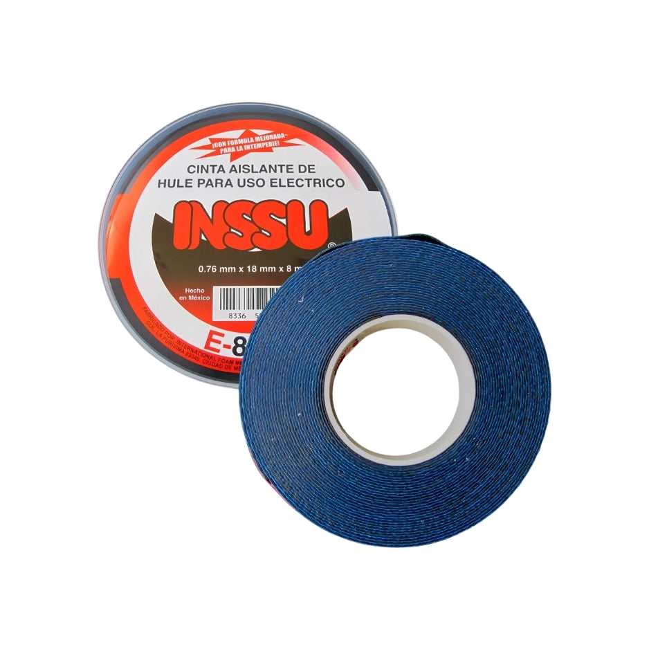 CINTA AISLANTE VULCANIZADA NEGRA 18mm X 8m 8000V 1000° INSSU E-8000