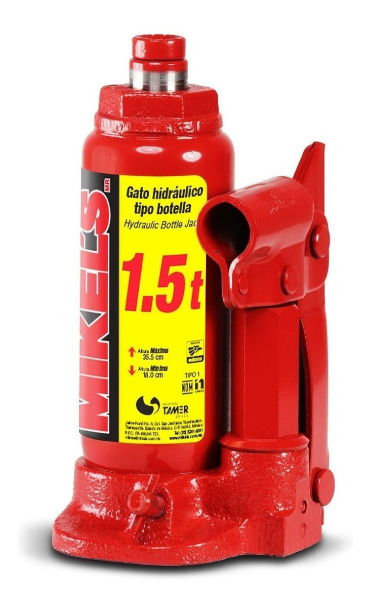 GATO HIDRAULICO DE BOTELLA 1.5 TONELADAS MIKELS GH-1.5