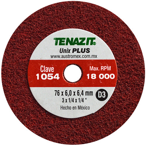 RUEDA UNIX PLUS 3" X 1/4" X 1/4" (PULIR)(MOTOTOOL) AUSTROMEX 1054