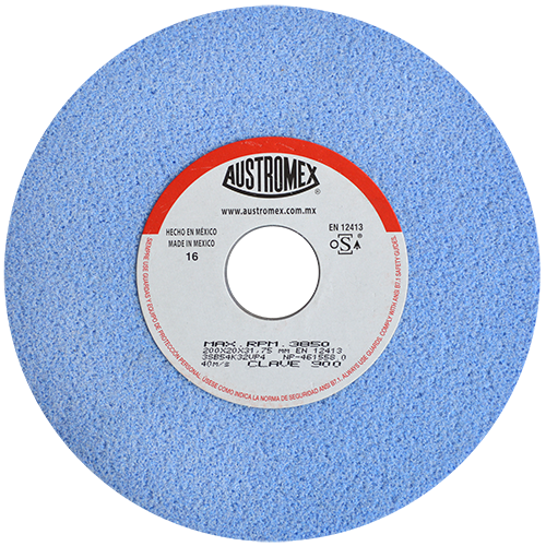 RUEDA ABRASIVA AZUL 8'' X 3/4 X 1-1/4 GRADO 54 MEDIO (AFILADO) AUSTROMEX 900