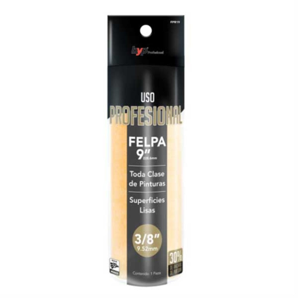 FELPA ALTA DENSIDAD 3/8 X 9" (PARED LISA) PROFESIONAL BYP FPR19