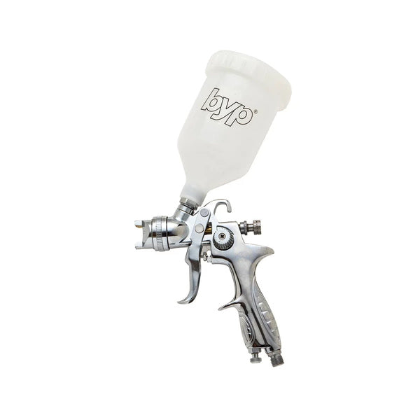PISTOLA PARA PINTAR GRAVEDAD HVLPBAJA PRESION MAX 50 PSI VASO PLASTICO 600ml BYP PGP