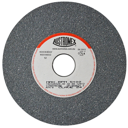 RUEDA ABRASIVA 6'' X 1'' X 1'' GRADO 80 FINO USO GENERAL (ALTO RENDIMIENTO) AUSTROMEX 24