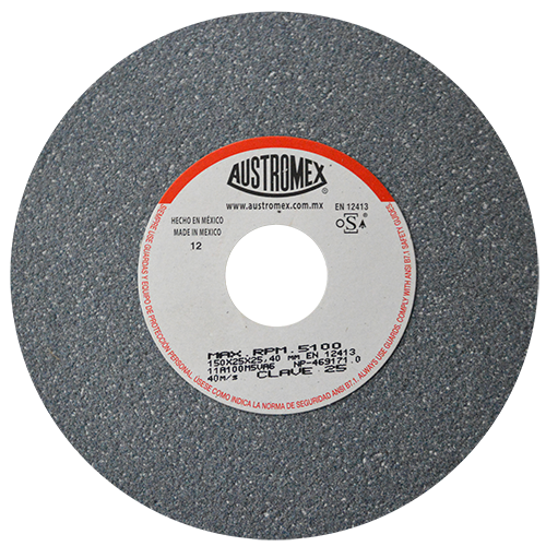 RUEDA ABRASIVA 6'' X 1'' X 1'' GRADO 100 FINO USO GENERAL (ALTO RENDIMIENTO) AUSTROMEX 25