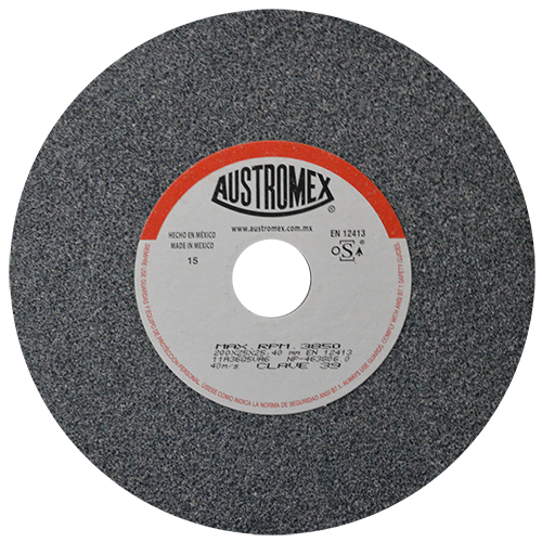 RUEDA ABRASIVA 8'' X 1'' X 1'' GRADO 36 GRUESO USO GENERAL (ALTO RENDIMIENTO)AUSTROMEX 39