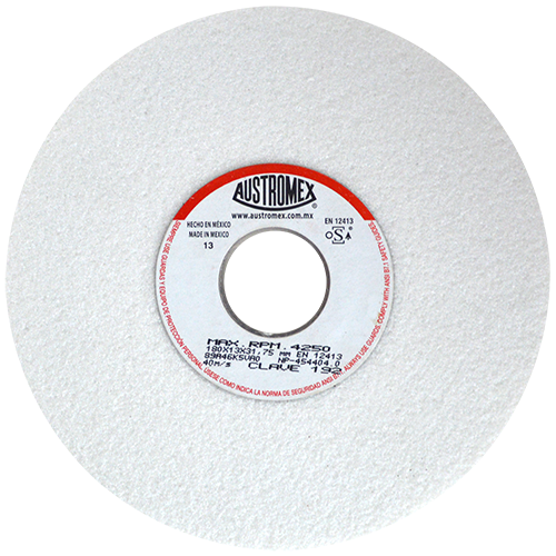 RUEDA ABRASIVA BLANCA 7 X 1/2 X 1-1/4 GRADO 46 GRUESO (AFILADO) AUSTROMEX 192