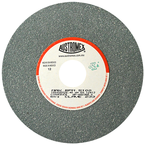 RUEDA ABRASIVA 6'' X 1'' X 1'' GRADO 100 FINO USO GENERAL (TUNGSTENO) AUSTROMEX 233