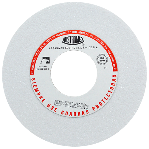 RUEDA ABRASIVA BLANCA 10" X 1" X 3" GRADO 60 MEDIO (AFILADO) AUSTROMEX 210