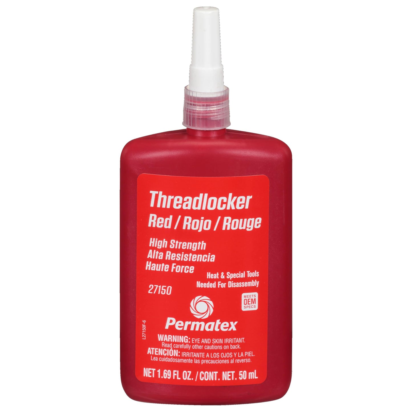 FIJADOR DE ROSCAS ROJO 50ml ALTA RESISTENCIA PERMATEX 27150