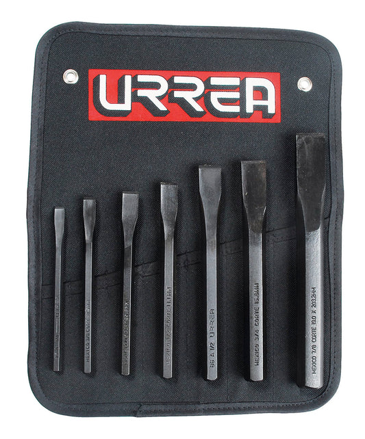 CINCELES (JUEGO 7PZ) 1/4" A 3/4" URREA 86B  (A-M)