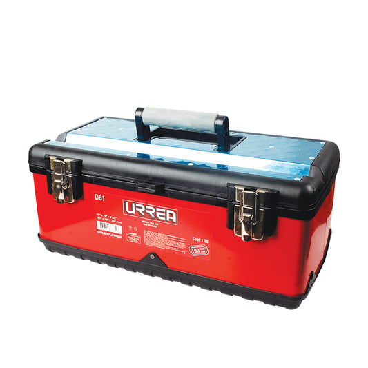 CAJA PORTAHERRAMIENTAS METALICA Y PLAST. 20" X 11" X 8.5" ROJA D61