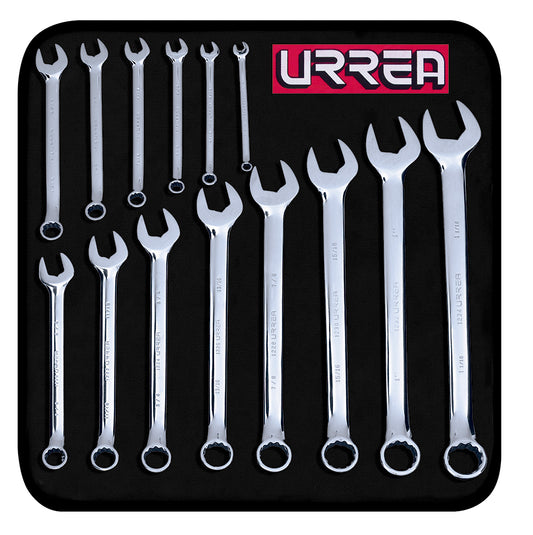 LLAVES MIXTAS (JUEGO 14PZ) 12 PUNTAS (1/4" A 1-1/16") URREA 1200D