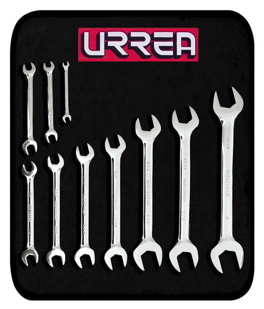 LLAVES ESPANOLAS (JUEGO 10PZ) (3/16" X 1/4" A 15/16" X 1") URREA 3000D