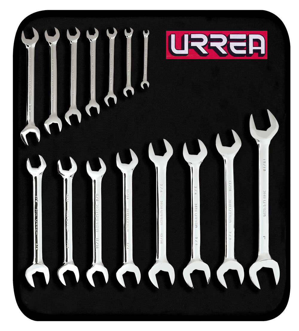 LLAVES ESPANOLAS (JUEGO 15PZ) (3/16" X 1/4" A 15/16" X 1") URREA 3000G