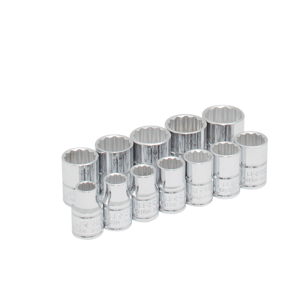 JUEGO DADOS 3/8" 12PUNTAS MILIMETRICO (12PZAS) URREA 52216