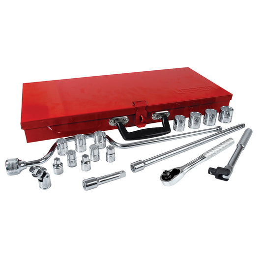 DADOS Y ACCESORIOS 3/8" (JUEGO 19PZ) URREA 5200AC