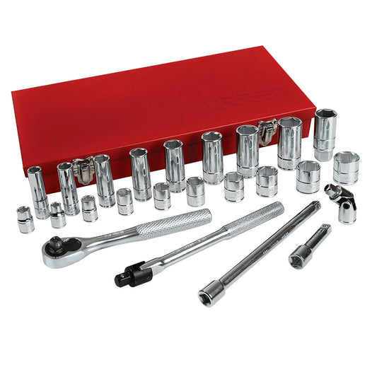 DADOS Y ACCESORIOS 3/8" (JUEGO 28PZ)URREA 5200CL