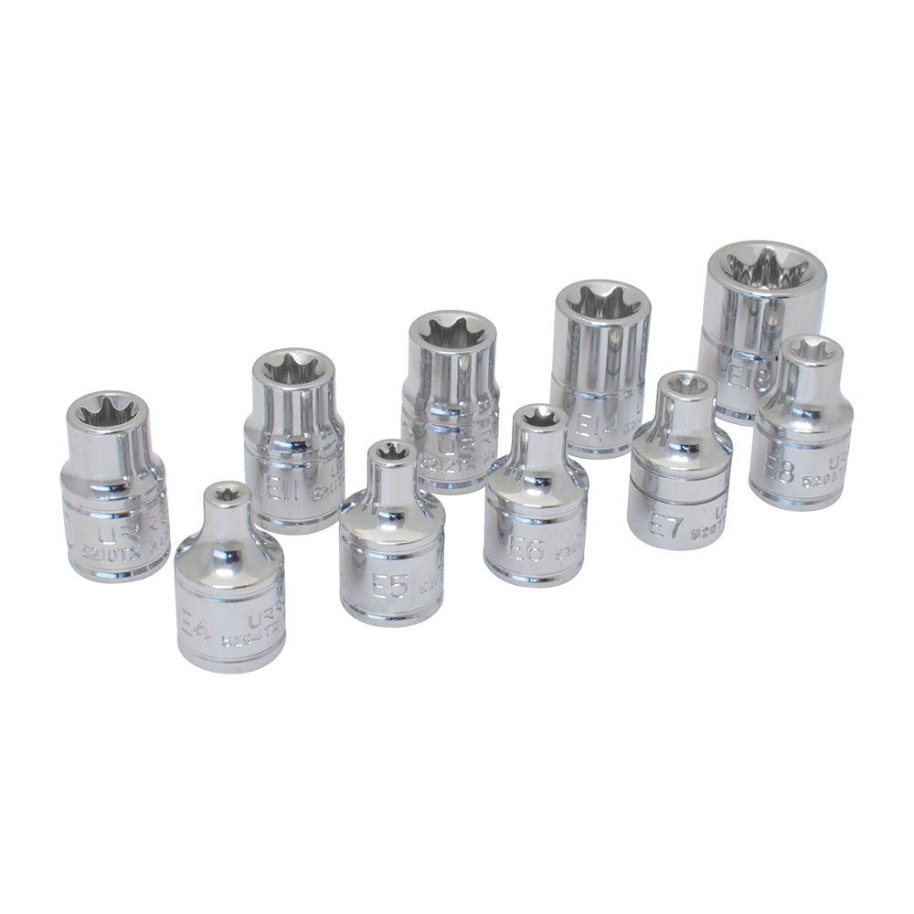 DADOS TORX HEMBRA 3/8" (JUEGO 10PZ) E4 - E18 URREA 5200TX