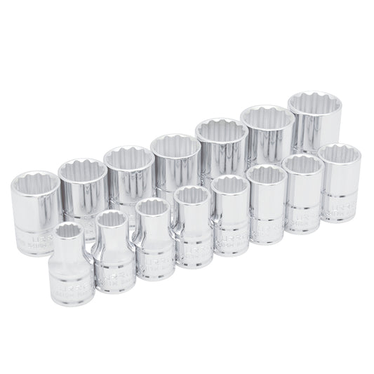 DADOS 1/2" (JUEGO 15PZ)12PTS METRICO URREA 54206