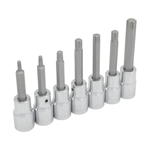 DADOS CON PUNTA TORX 1/2" (JUEGO 7PZ) T20-T55 URREA 5439C