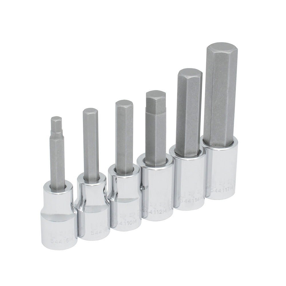 DADOS PUNTA HEXAGONAL 1/2" (JUEGO 6PZ) 6 - 17MM URREA 5441M6