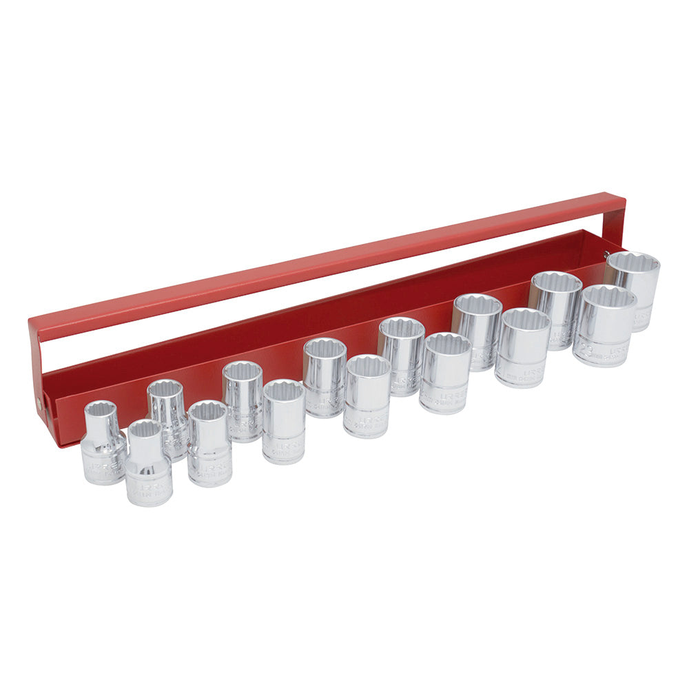 DADOS 1/2" (JUEGO 15PZ) 10 - 24MM EN CHAROLA 15 PZS URREA 54214