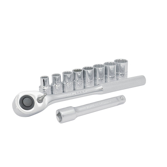 DADOS Y ACCESORIOS 1/2" (JUEGO 10PZ) 12 PUNTAS EN RIEL URREA JBUA01S