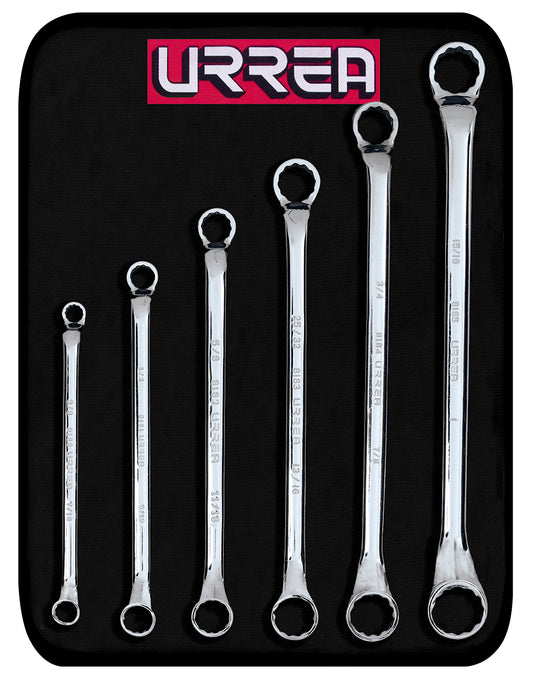 LLAVES ESTRIAS (JUEGO 6PZ) 3/8" A 1" (45 GRADOS) URREA 8100C