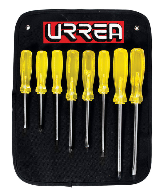 DESTORNILLADORES (JUEGO 8PZ) AMBAR COMBIN. URREA 9600D
