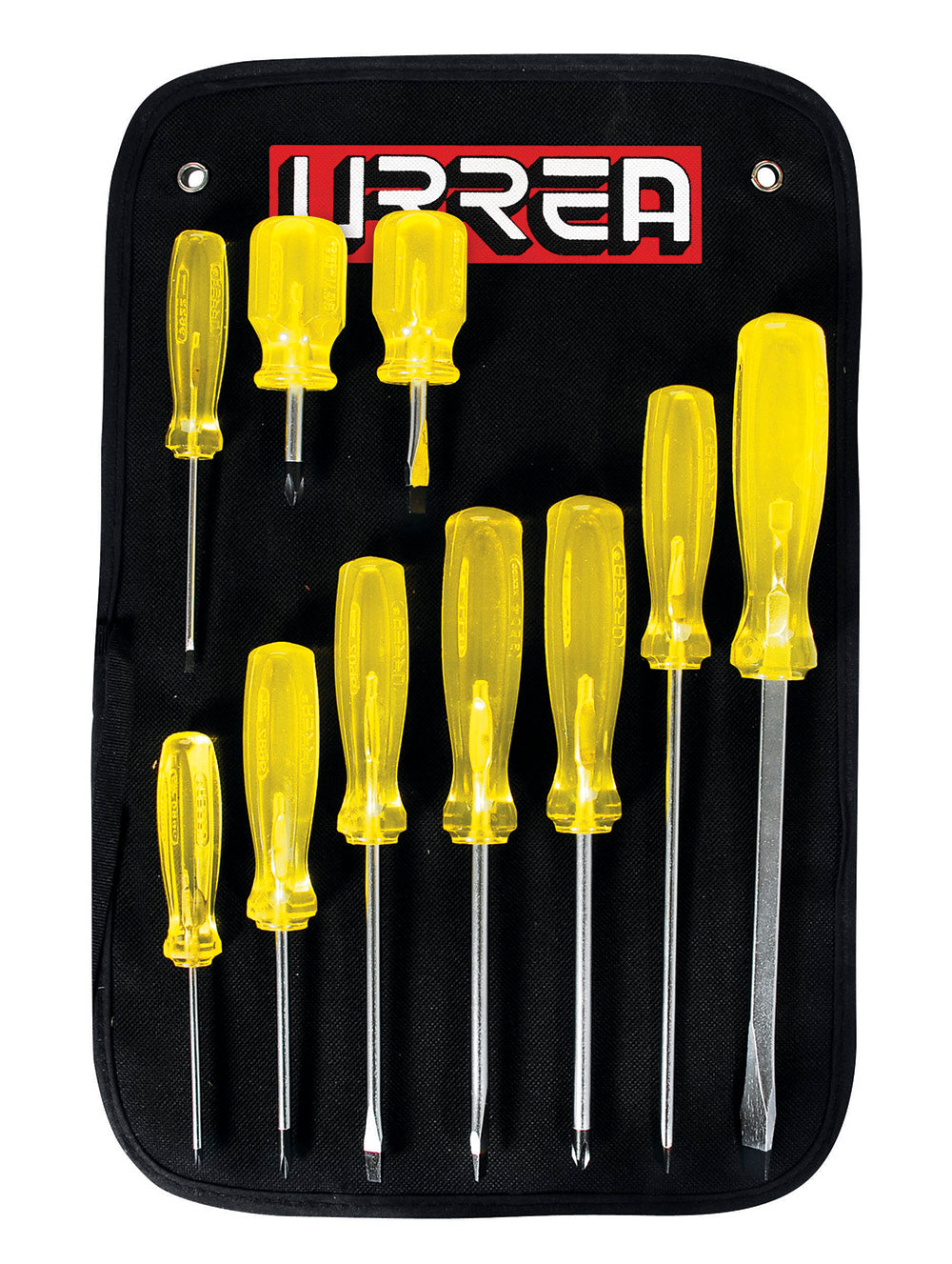 DESTORNILLADORES (JUEGO 10PZ) AMBAR COMBINADO URREA JBUD02