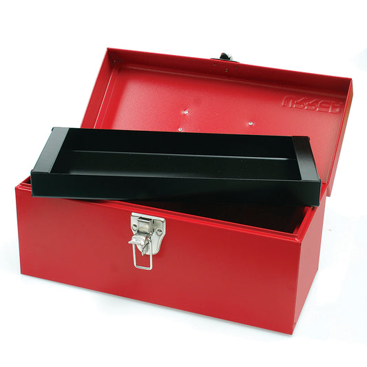 CAJA PORTAHERRAMIENTAS METALICA 14" X 6" X 7" ROJA URREA D2