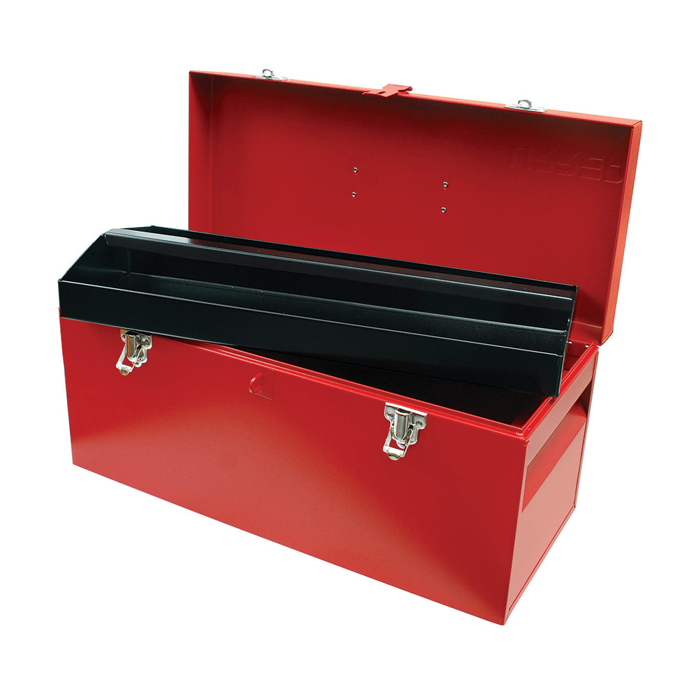CAJA PORTAHERRAMIENTAS METALICA 20" X 8.5" X 9.5" ROJA URREA D6