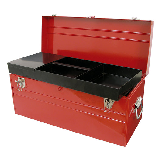 CAJA PORTAHERRAMIENTAS METALICA 24" X 10" X 11" ROJA URREA D8