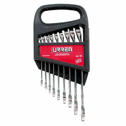 LLAVES COMBINADAS (JUEGO 9PZ) 1/4 - 3/4" URREA 12009S