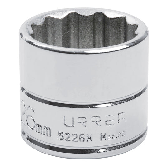 DADO 3/8" METRICO 12 PUNTAS 26MM URREA 5226M