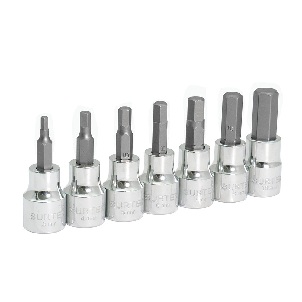DADOS PUNTA HEXAGINAL 3/8" (JUEGO 7PZ) 3-A10MM F51H00M