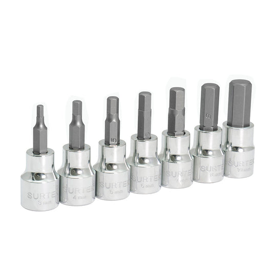 DADOS PUNTA HEXAGINAL 3/8" (JUEGO 7PZ) 3-A10MM F51H00M