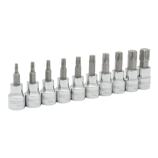 DADOS PUNTA TORX 1/4" (JUEGO 10PZ) T20-T60 F5100T