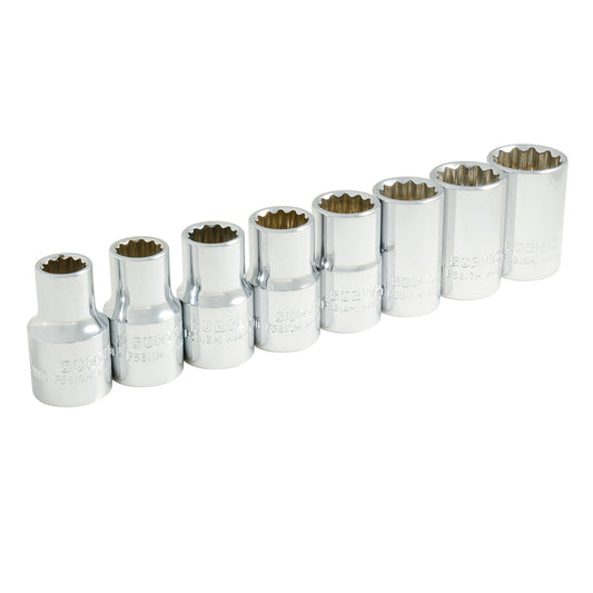 DADOS 1/2" (JUEGO 8PZ) METRICOS EN RIEL SURTEK S01M