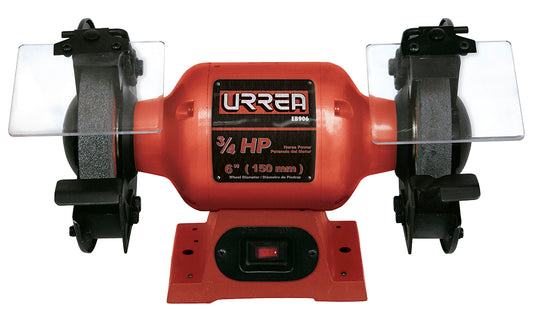 ESMERIL DE BANCO 6" .75HP 570W 127V 1 FASE USO PESADO URREA EB906