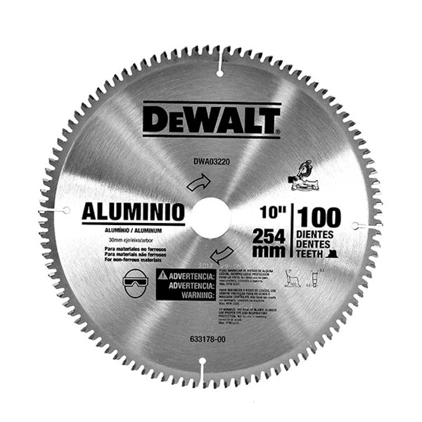 SIERRA CIRCULAR P/ ALUMINIO 10" X 100D  DEWALT DW03220