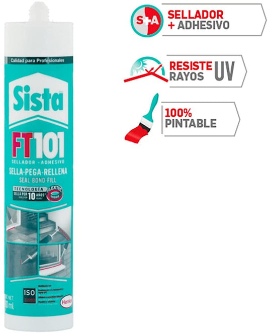 SILICON CONSTRUCCION GRIS 280ml SISTA FT101