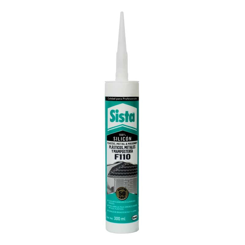 SILICON PLASTICO Y METAL (TRASPARENTE) 300ml SISTA F110