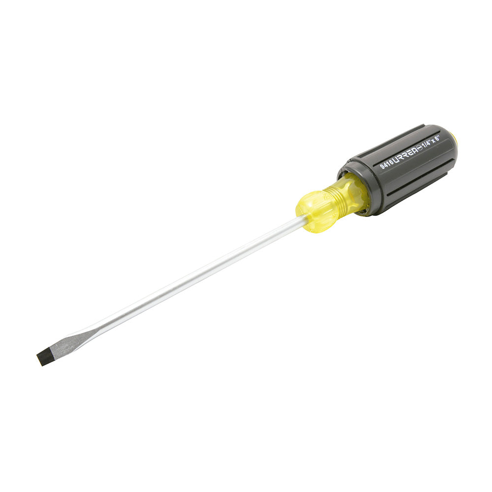 DESTORNILLADOR CUSHION BARRA REDONDA PUNTA PLANA 1/4" X 6 URREA 9416