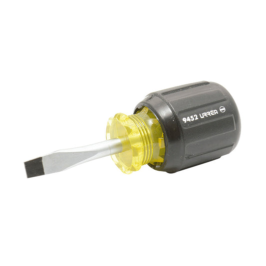 DESTORNILLADOR CUSHION TROMPO BARRA REDONDA PUNTA PLANA 1/4" X 1-3/8" URREA 9452