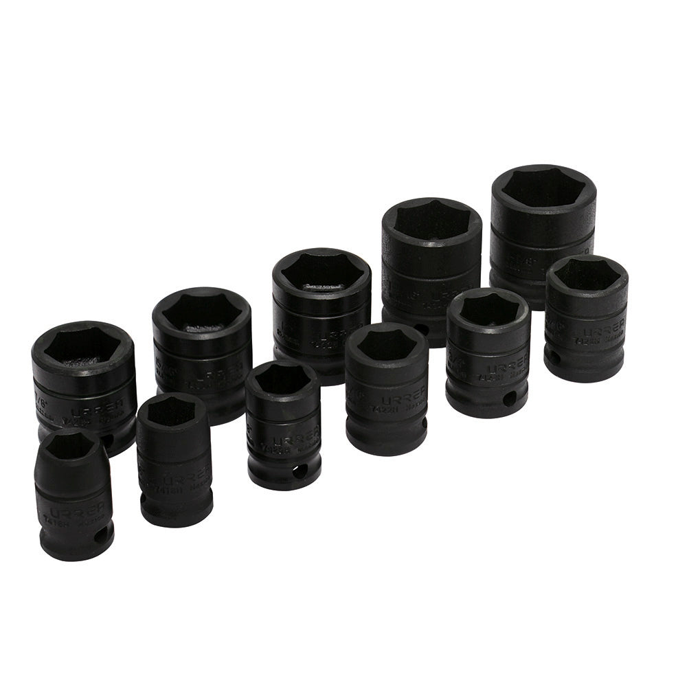 JUEGO DADOS IMPACTO 1/2" 6PUNTAS PULGADAS (11PZAS) URREA 74102