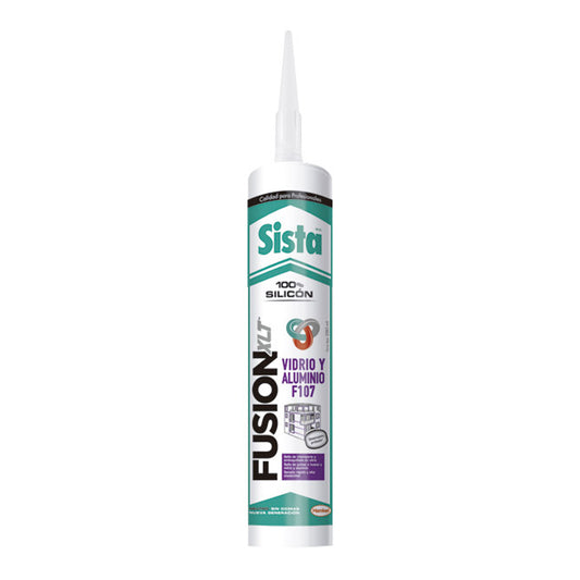 SILICON FUSION VIDRIO Y ALUMINIO (TRANSPARENTE) 280ml SISTA F107/ 2155