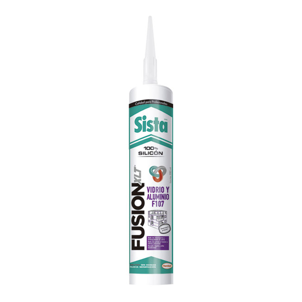 SILICON FUSION VIDRIO Y ALUMINIO (NEGRO) 280ml SISTA F107/ 21551