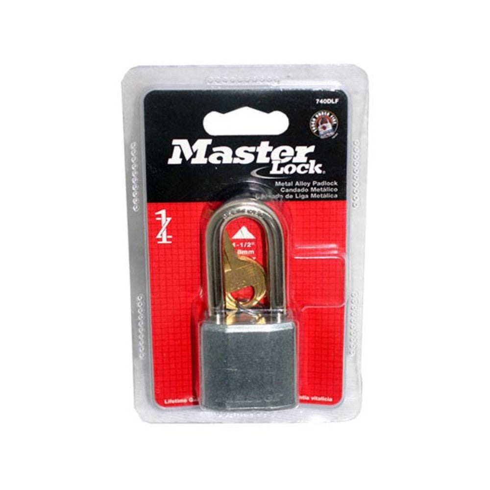CANDADO SOLIDO 1-1/2 (38mm) GANCHO LARGO 1-1/2 X 1/4 GRIS MASTER 740ESPDLF